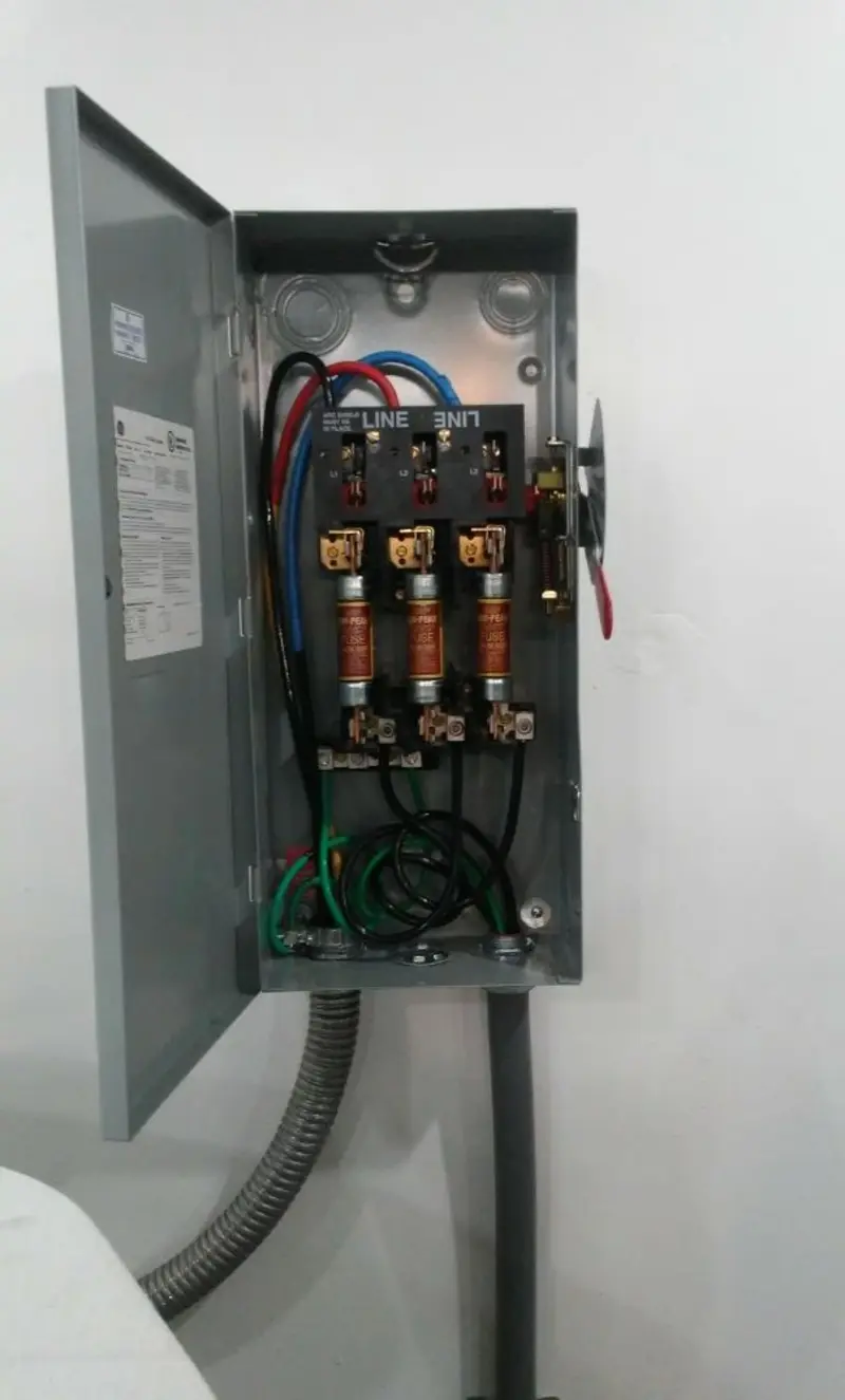 Three-phase disconnect switch installed for Electrical Wiring & Rewiring in Weehawken